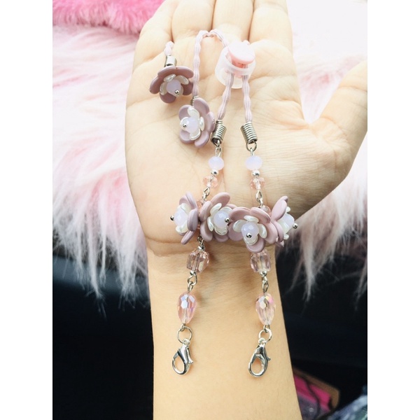 STRAP MASK HIJAB STRAP MASKER 2in1 serut stopper kelopak bunga double 3D flowers MOZA SERIES NEW