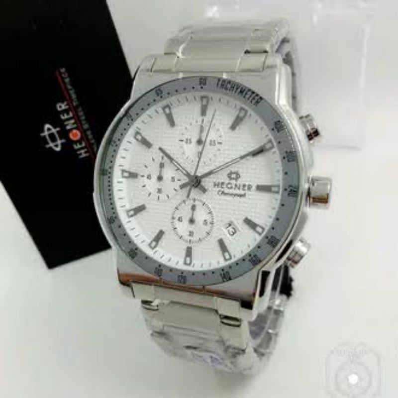 Jam Tangan Pria Original Hegner HW-408 Stainliess Steel.