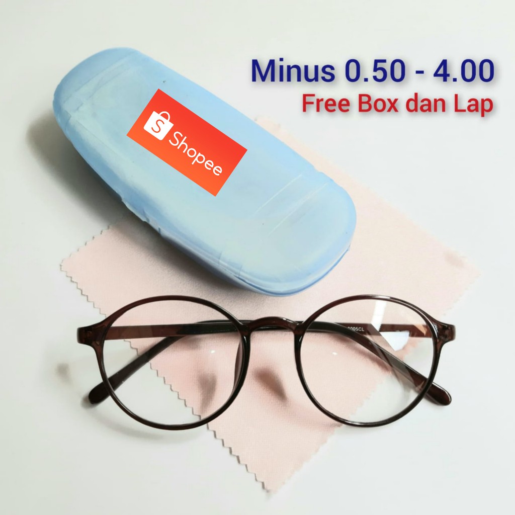 Kacamata Minus Optik, Jarak Jauh 0.50 sampai 400, Pria Wanita, Unisex, Frame 0val, Murah