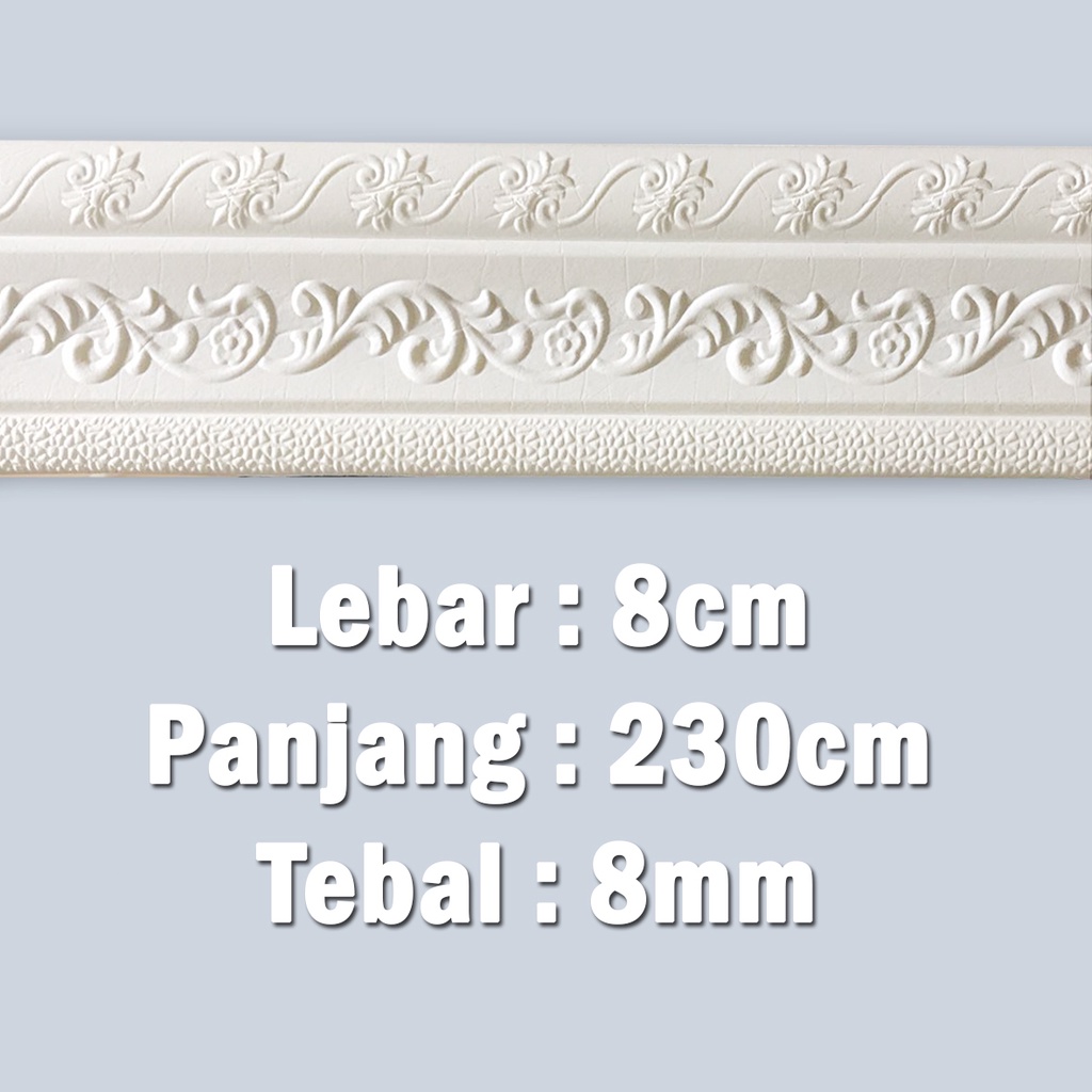 LIST BORDER FOAM 3D STICKER HIGHT QUALITY PANJANG 230CM-BTK PTH  8CM TBL 8MM
