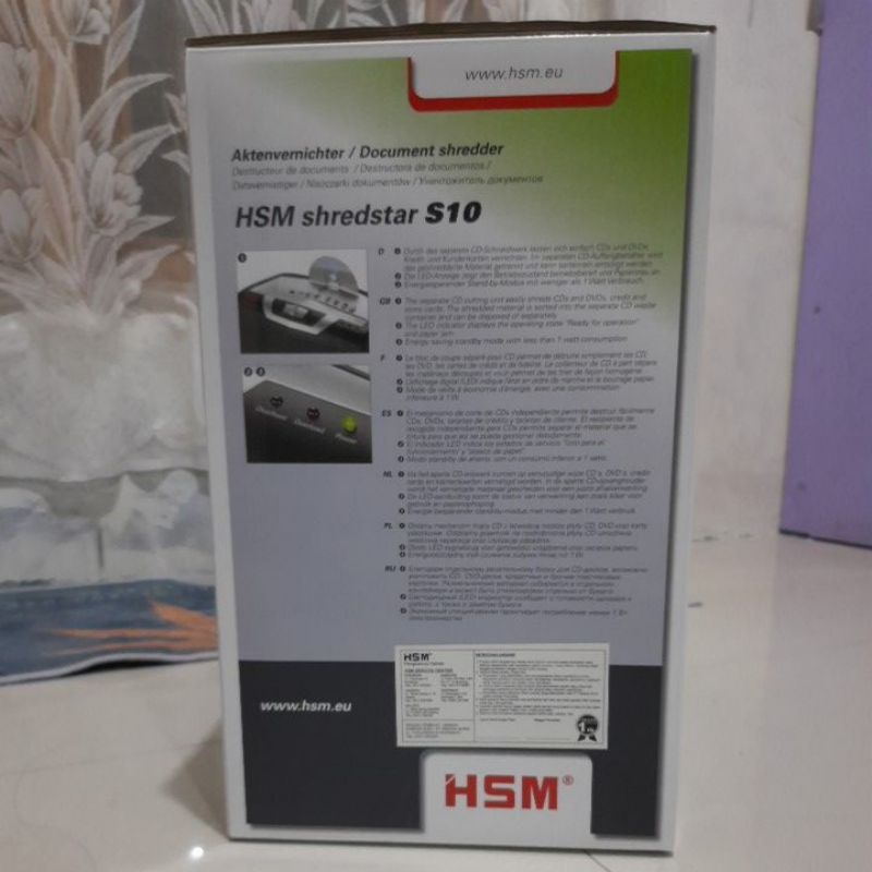 Paper Shredder HSM shredstar S10  6,0