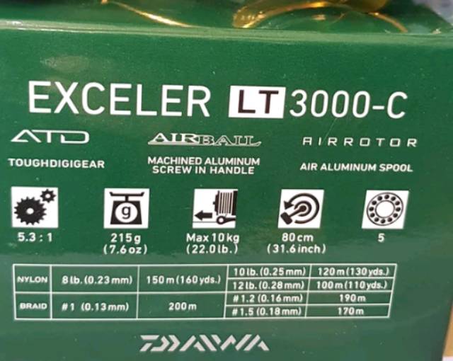 Daiwa exceler lt power handel pilihan 1000 2500 3000 4000 5000