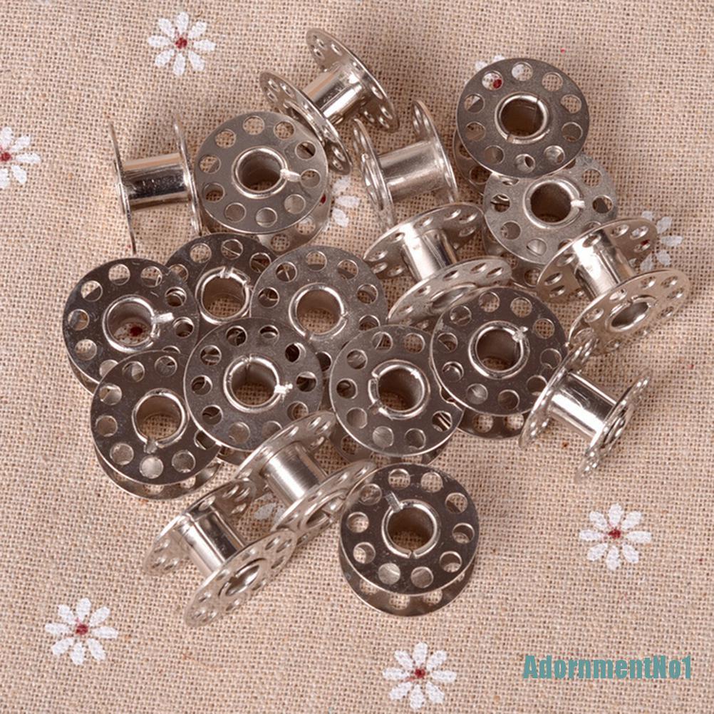 (AdornmentNo1) 20pcs / Set Bobbin / Penggulung Benang Bahan Stainless Steel Untuk Mesin Jahit Viking