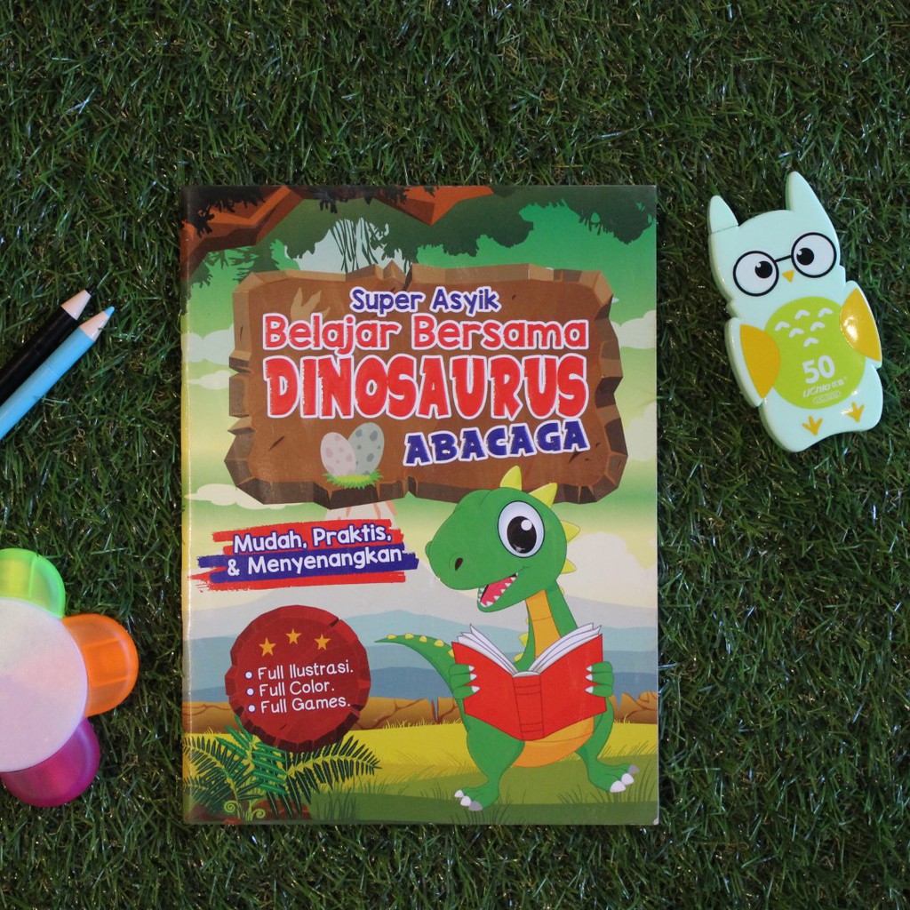BUKU ANAK / SUPER ASYIK BELAJAR BERSAMA DINOSAURUS ABACAGA / BUKU DINOSAURUS