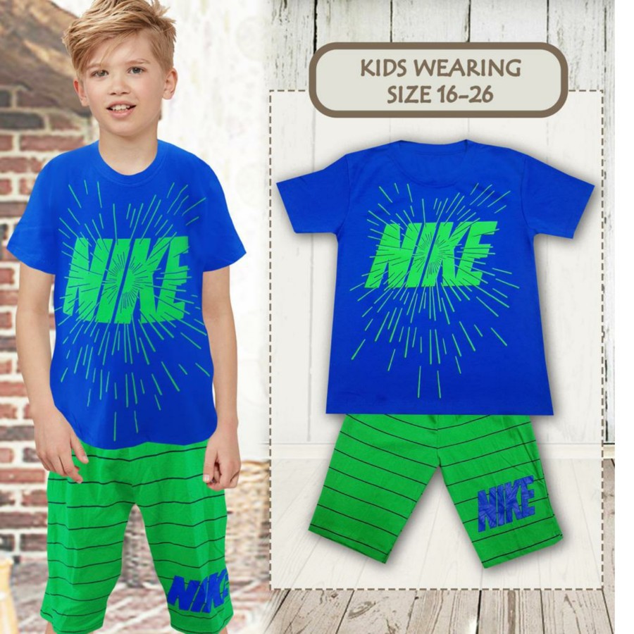 Setelan Anak Laki-laki Sport Biru Baju Anak Import Murah GR