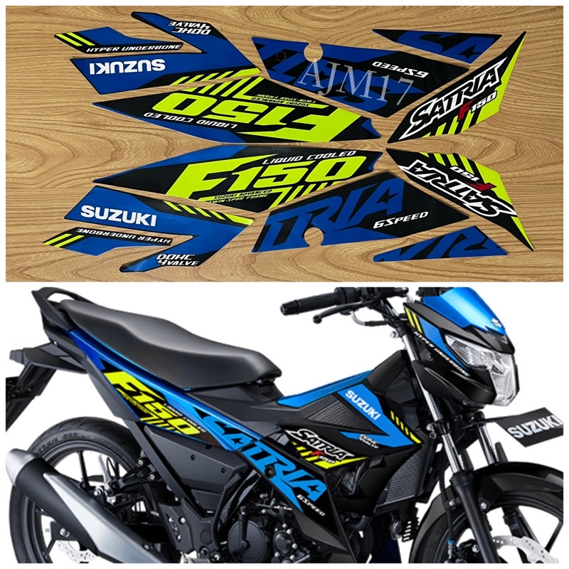 STIKER STRIPING MOTOR SATRIA F 150 LED 2021 BIRU