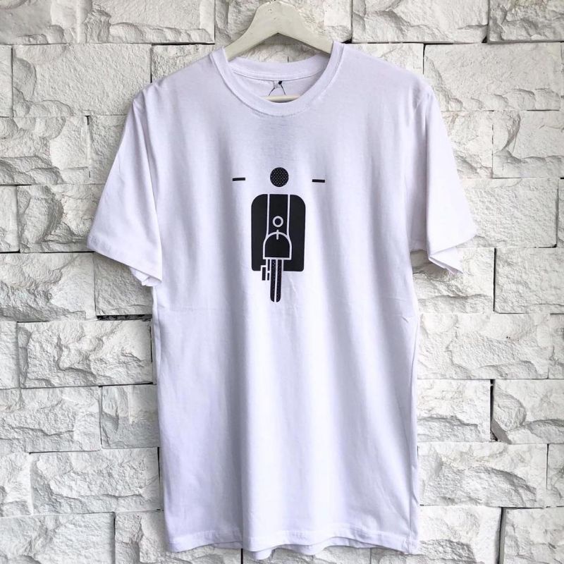 Kaos Distro Pria / wanita Lengan Pendek Motif Vespa Tanah Abang Murah