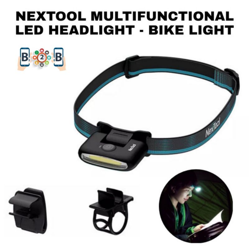 NEXTOOL MULTIFUNCTIONAL LED BIKE HEADLIGHT - Senter Lampu Sepeda