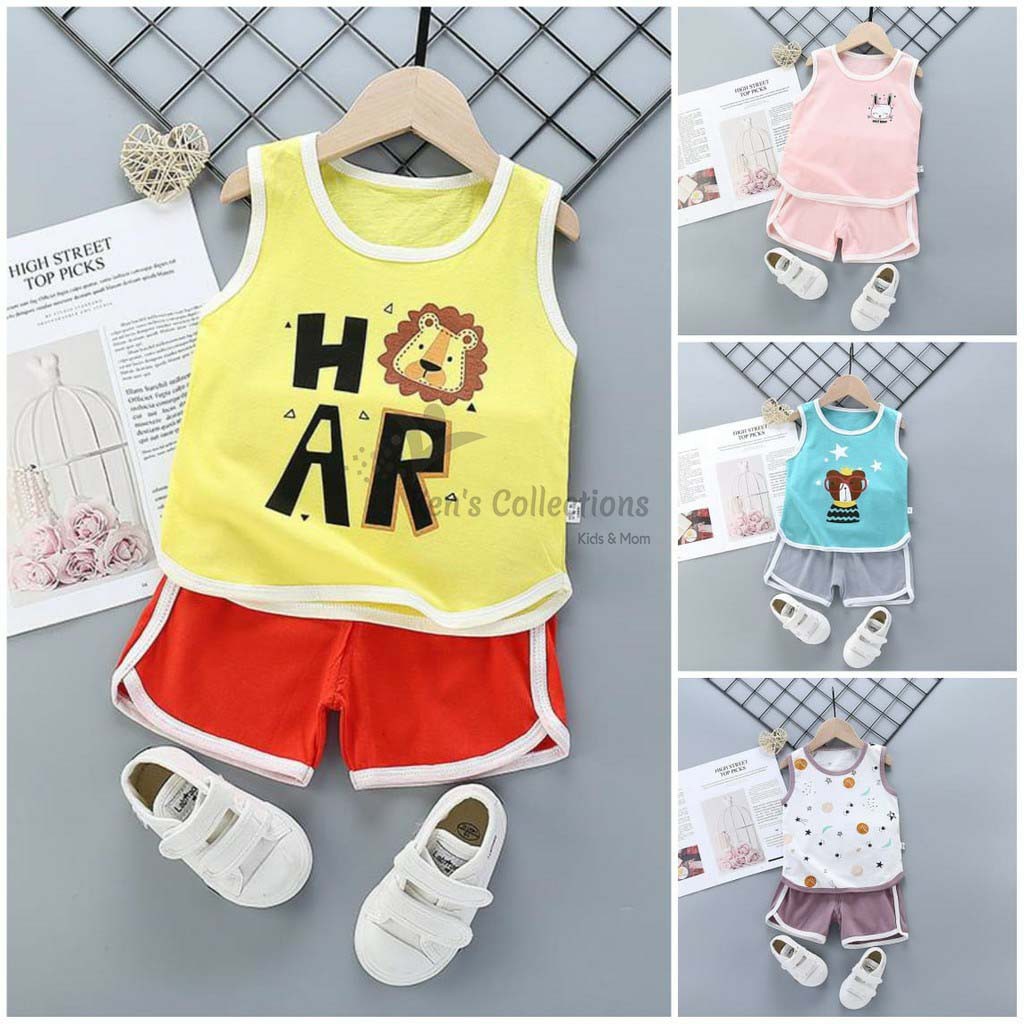 Setelan Kensi Anak Laki Laki Kaos Singlet Impor 0-4 Tahun