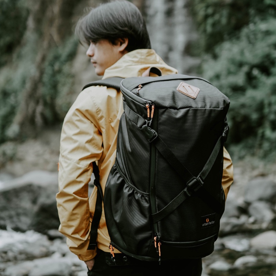 STOCKY BLACK |ManNeedMe x URBAN| Tas Ransel Tas Travel Pria Wanita Backpack ORIGINAL