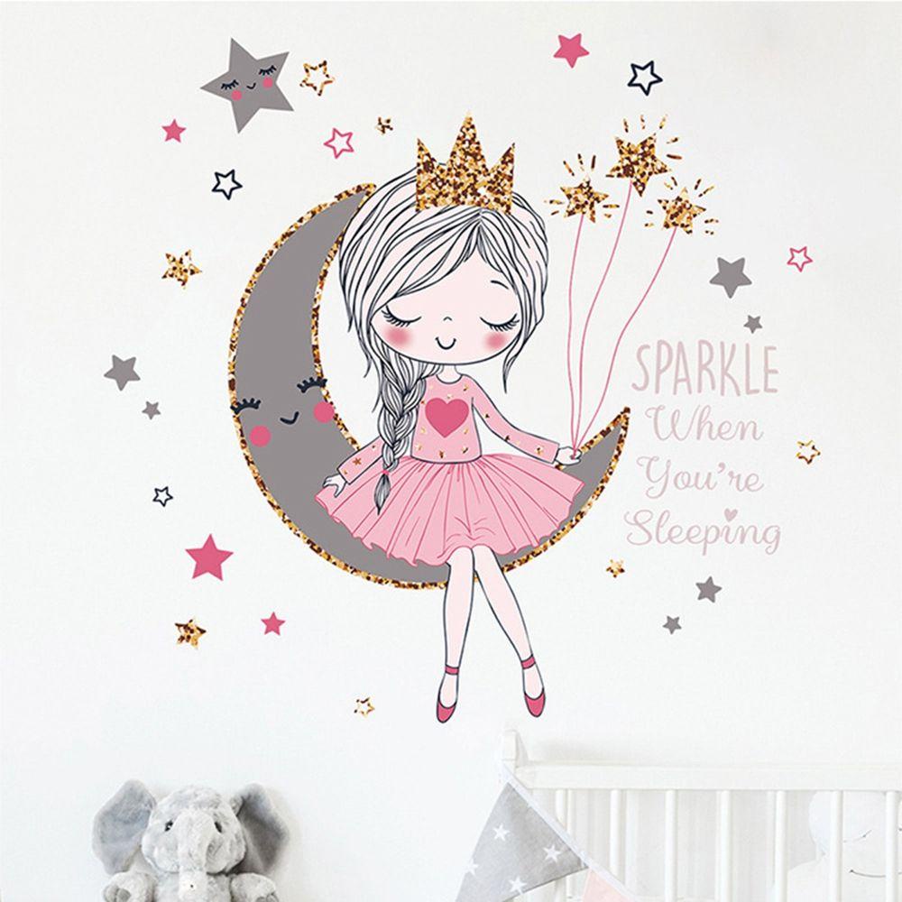 [Elegan] Stiker Dinding Bahan PVC Dapat Dilepas Untuk Dekorasi Rumah Kamar Tidur Kamar Anak Perempuan Aneka Warna Art Mural