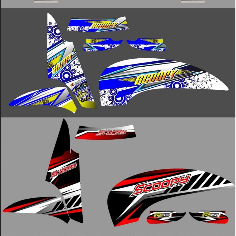 Striping Scoopy 2013 2014 2015 2016 Fi / F1 Lama Variasi Honda Stiker Sticker Skotlet Lis Motor