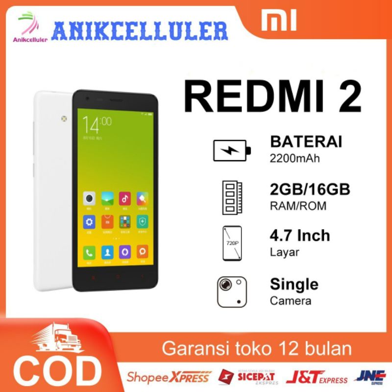 HP Xiaomi redmi 2  2Gb 16GB MIUI 9.0 Android 5.11 smartphone