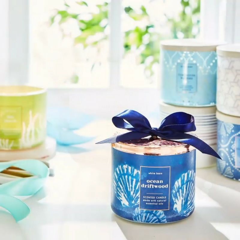 BATH &amp; BODY WORKS BBW OCEAN DRIFTWOOD 3-WICK SCENTED CANDLE 411 G LILIN WANGI 3 SUMBU UKURAN BESAR PENGHARUM RUANGAN