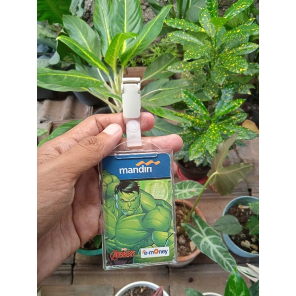 

Tempat Name Tag ID Card akrilik acrylic plus penjepit jepit kerang putih