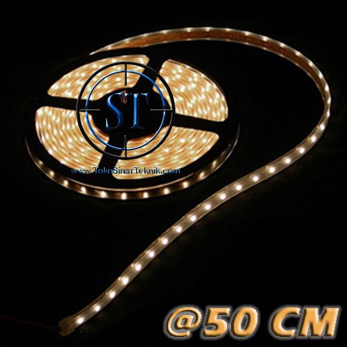 Led Strip Tempel Anti Air 1 Meter 60 Led 3528 Warm White + 3M Stricker  Input DC 12V Lampu Mobil Motor  Harga Untuk 50cm