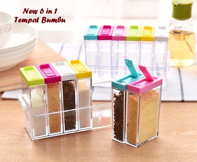 RACK RAK BOTOL BUMBU SPICE JAR 6 in 1 bumbu organizer