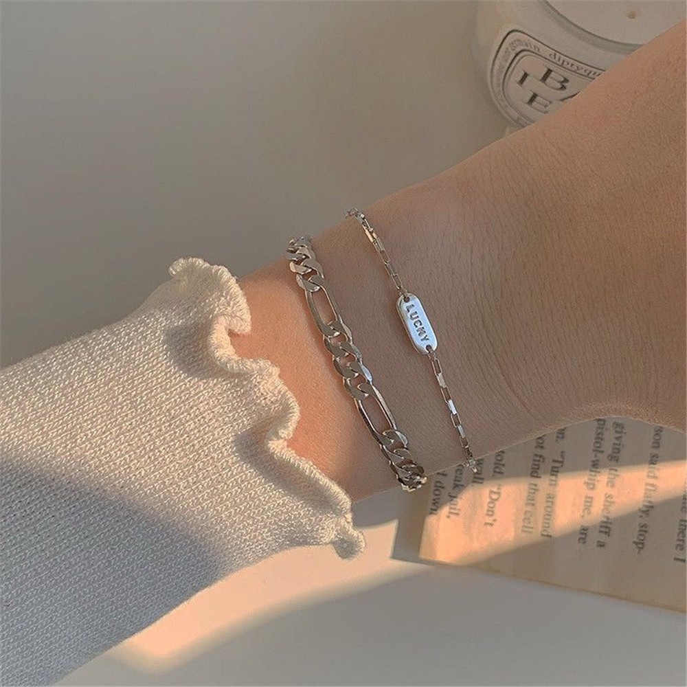 【COD Tangding】Chain Bracelet INS Simple Personality Bracelet Adjustable Silver Gold Color Bracelet Jewelry Accessories