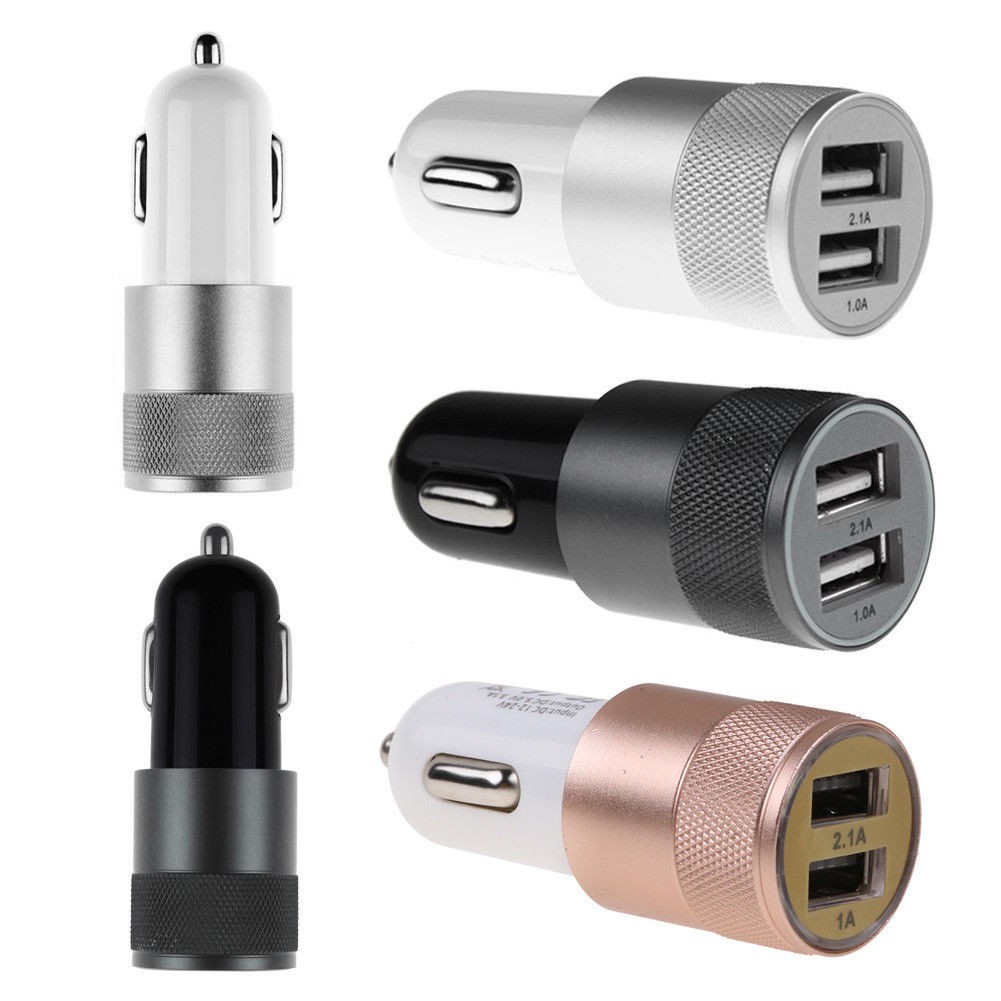 WRC Fashion Dual USB Car Charger 2.1A - FM-001 - Black