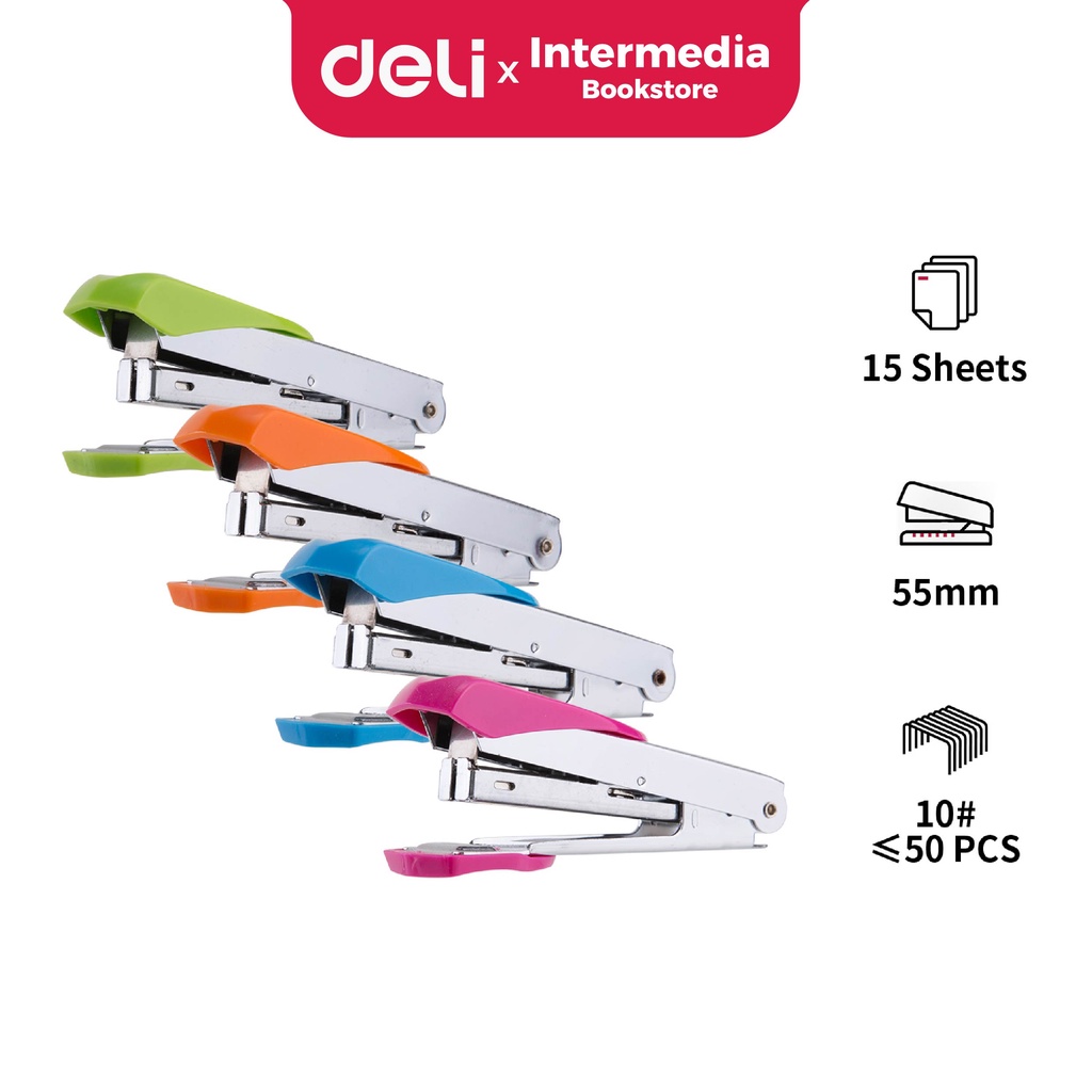 

Deli E0260 Stapler 15 Sheets desain pegangan ergonomis hingga 20,000 kali pemakaian