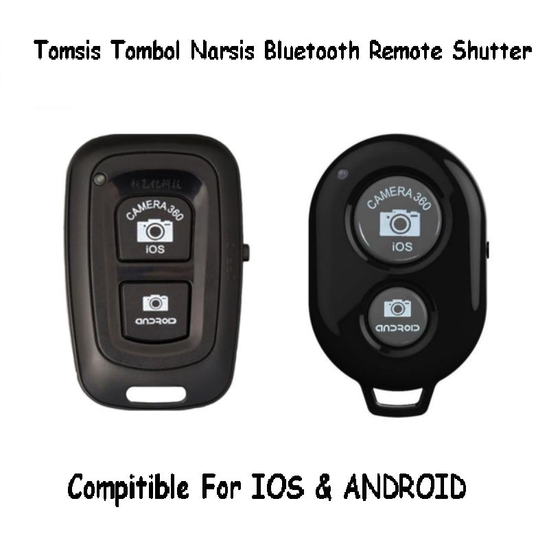 Tomsis Bluetooth Smartphone Remote Shutter kamera Android IOS Remote Selfie Tombol Narsis