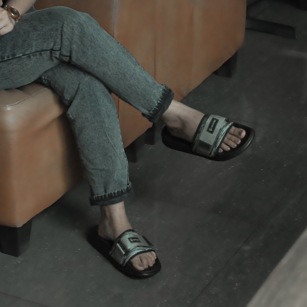 Crousel Sandal slop Casual \ Unisex - Santos Black x Grey-7
