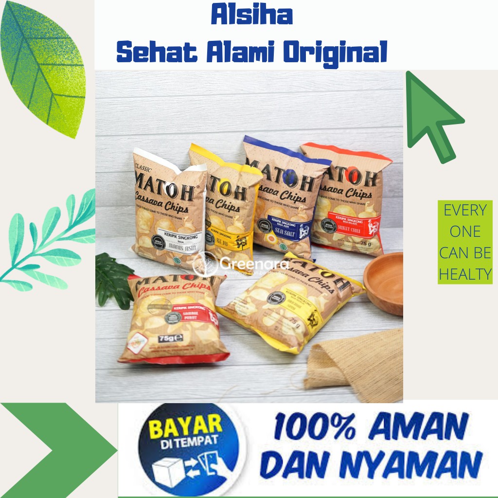 

Kripik Singkong Free Gluten Tanpa Pengawet Cemilan Makanan Sehat MATOH Keripik Singkong 75gr