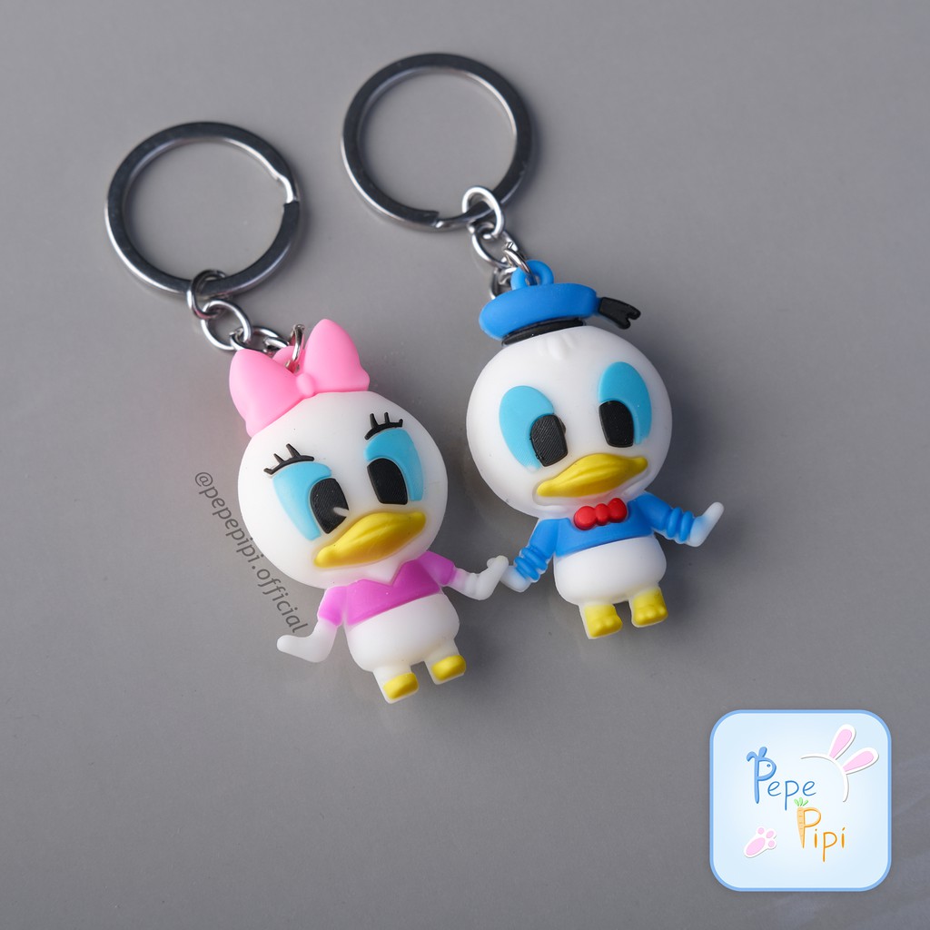 Gantungan Kunci Karet Disney Donald Daisy Ganci Keychain Hiasan Tas