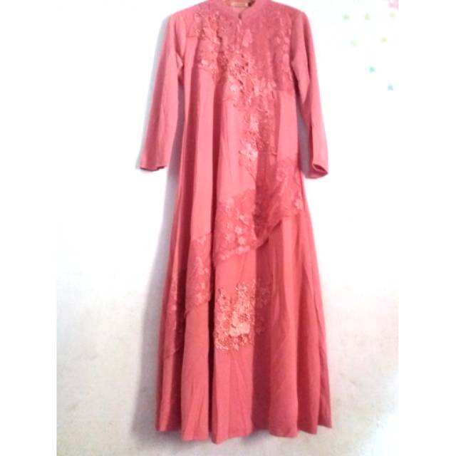 Baju Wanita Gamis Cantik Premium I'XORA Peach