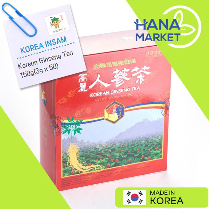 

PALING LARIS KOREA INSAM KOREAN GINSENG TEA 150G (3G X 50) / HANA MARKET PALING MURAH