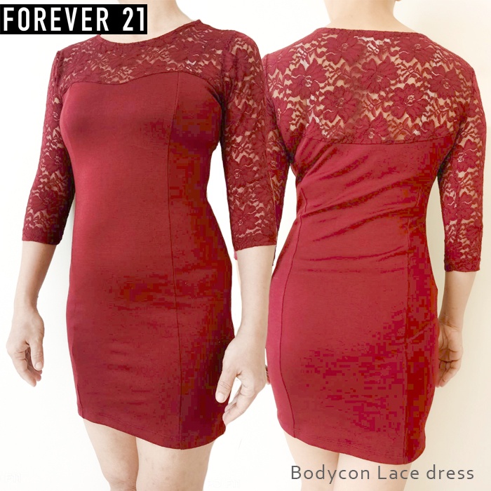 Dress wanita FOREVER 21 Bodycon Lace