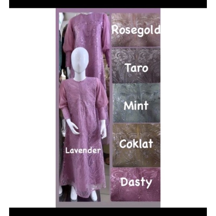Couple gamis brukat ibu dan anak 4-7th 8-10th 11-12th Couple gamis brokat import/cp gamis keluarga/b