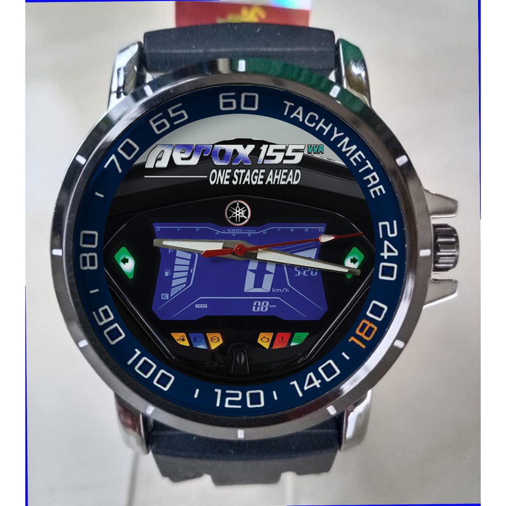 Yamaha AEROX 155 Speedometer art 2 Keren Jam Tangan Pria Custom Gambar Logo Nama