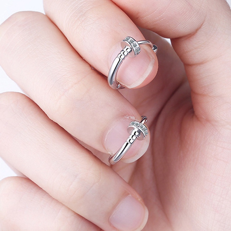 Anting Hoop Stud Bahan 925 Sterling Silver Untuk Unisex