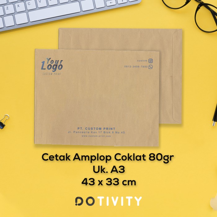 

Cetak Print Amplop Cokelat 80 gr Ukuran A3 43 x 33 cm