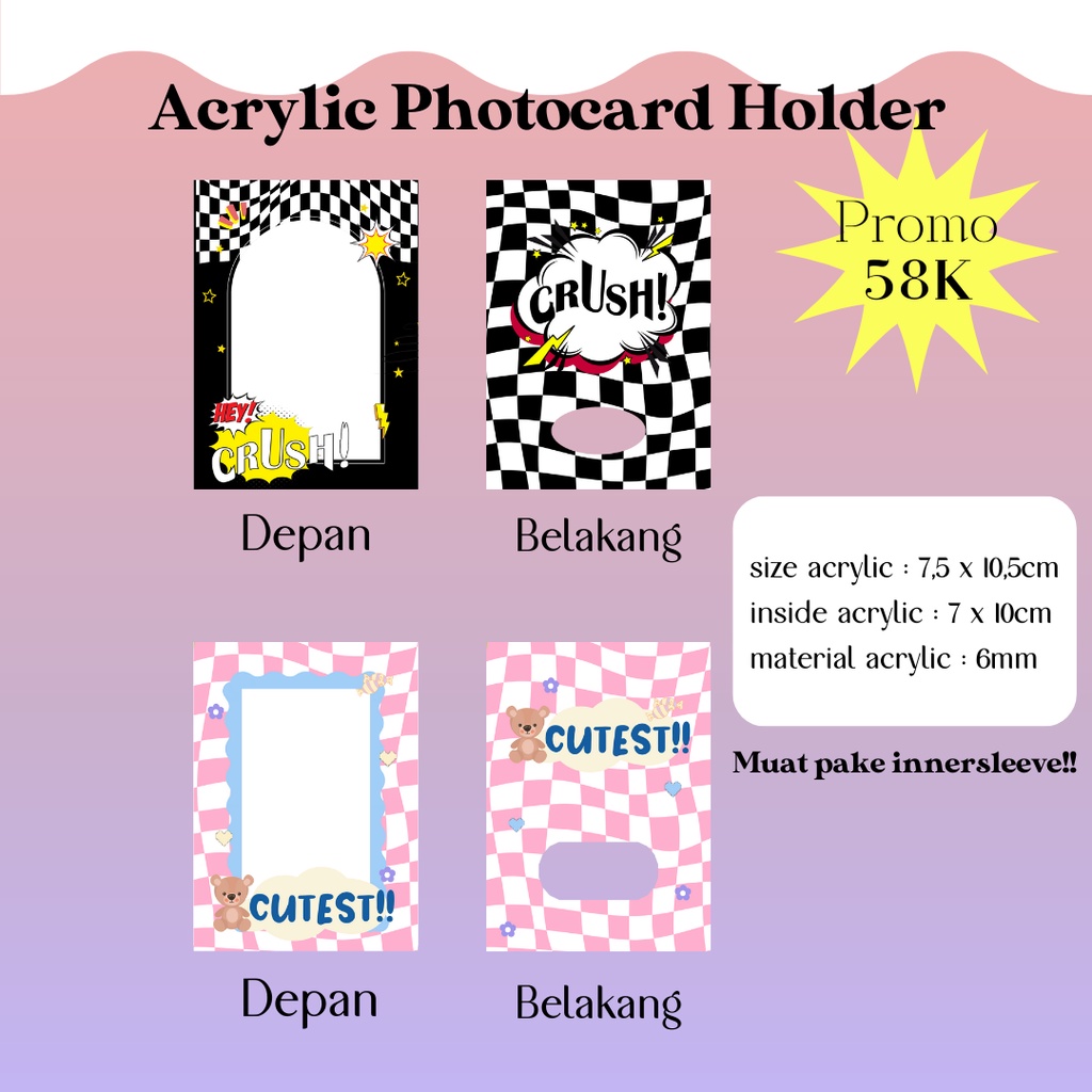 Acrylic Photocard Holder + Acrylic stand