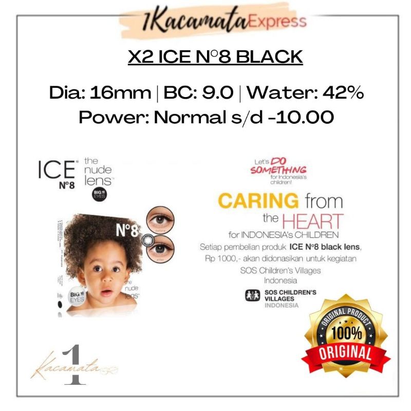 SOFTLENS WARNA X2 N8 BLACK BIG EYES