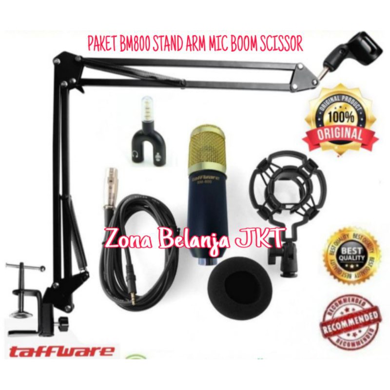 PAKET RECORDING MIC BM 800 BM800 CONDENSER MICROPHONE PODCAST KARAOKE LIVE PROFESSIONAL