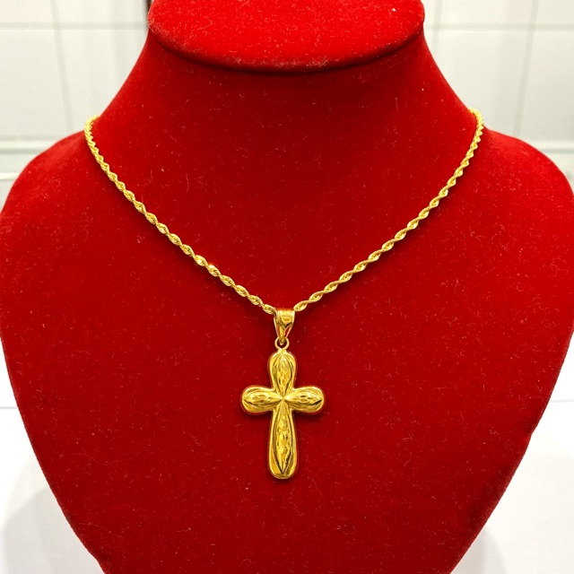 Paket Kalung Set Liontin Salib Kalung Emas Asli Kadar 700