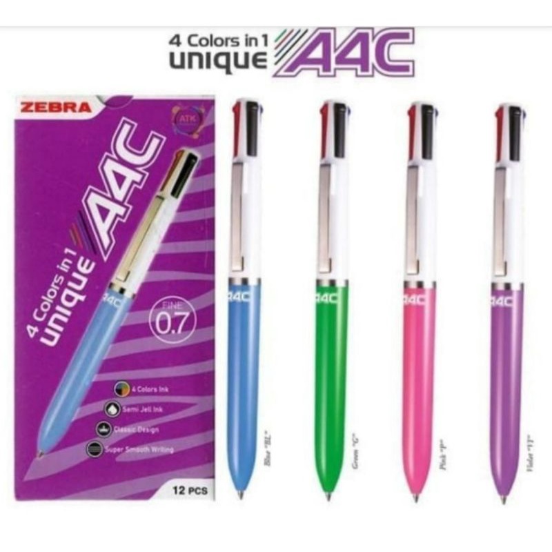 

Pulpen 4 Warna Zebra a4c - Pulpen 4 in 1
