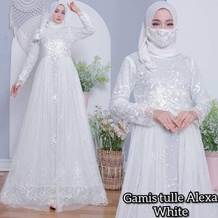 [NEW DRESS] BIG PROMO Gamis ALEXA TULLE/Gaun Pesta/Dress Brukat/Dress Elegan/Mewah/BISA COD