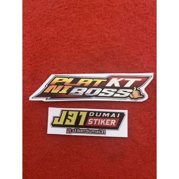 stiker plat kt ni boss