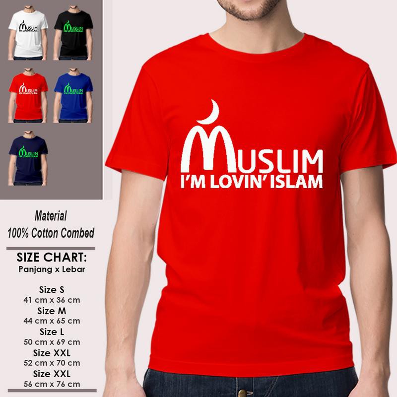 Kaos Dakwah Muslim Pria Lengan Pendek Keren SP-LSMSAK272 MUSLIM IM LOVEIN ISLAM VERSI 1 Islami Murah-4
