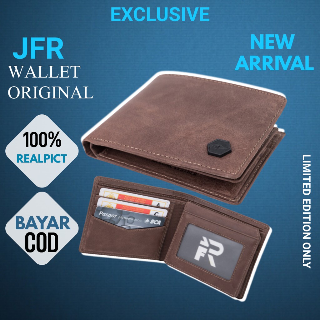 JFR Dompet Pria Kulit Asli Dompet Kulit Asli Pria Wallet Pria Organizer JS07