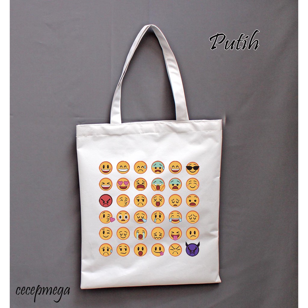 tote bag/tas tote emoticon design DSN015