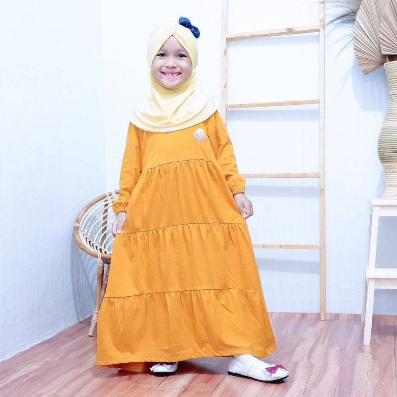 GAMIS HULA POP BAHAN KAOS SINGLE SIZE 2-10TH / GAMIS ANAK SMILEE