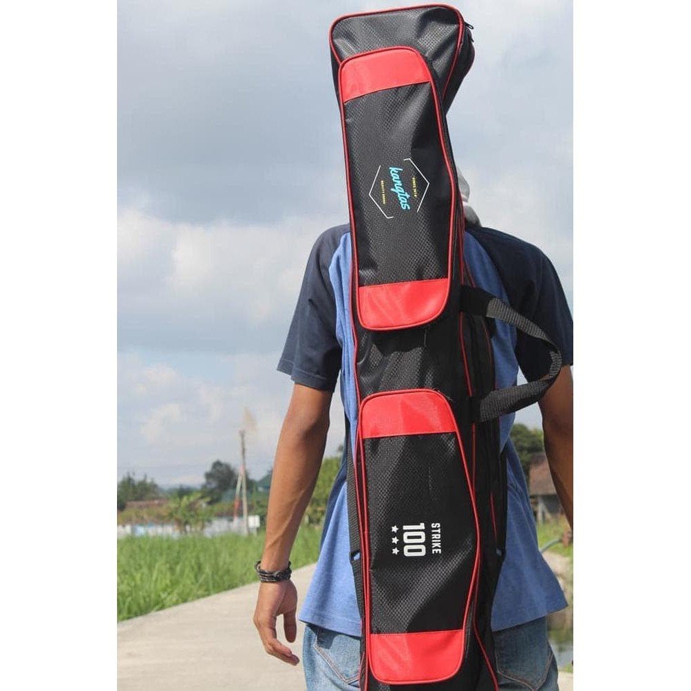 TERMURAH  / terlaris dan terbaru Tas Joran Pancing Kotak Kangtas 100 Cm - Merah