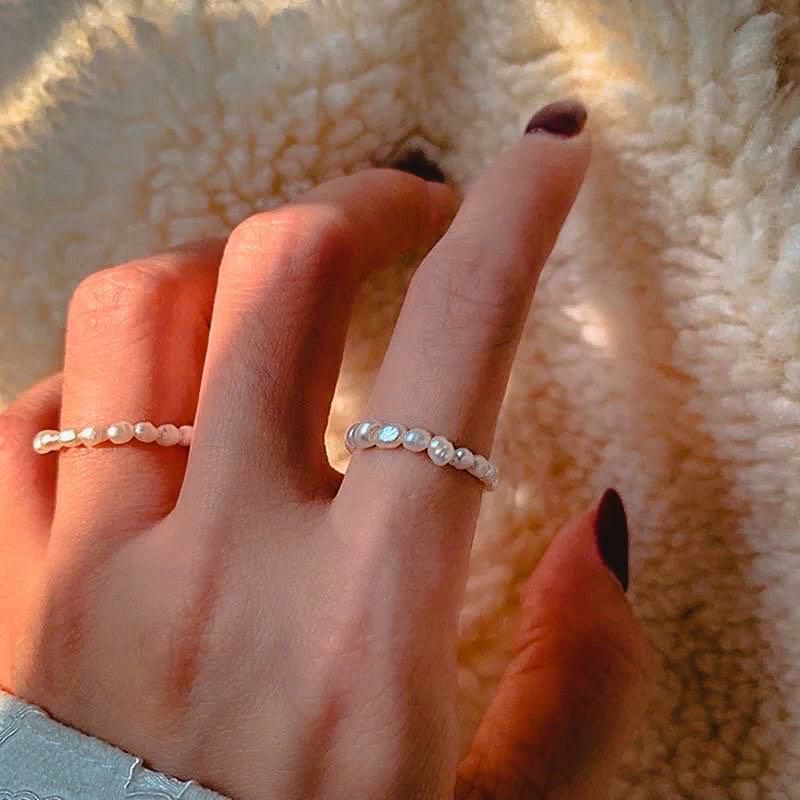 Cincin Mutiara Asli Tali Elastis / Mutiara Lombok /Pearl