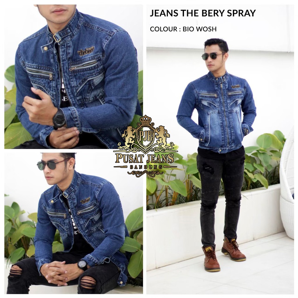 RCL - JAKET JEANS HODIE PRIA THE BERY SCRUB COWOK THE BERRY SPRAY DENIM ORIGINAL THEBERY PREMIUM