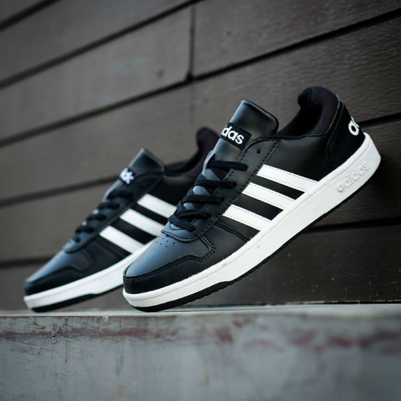 ADIDAS HOOPS 2.0 LOW BLACK WHITE